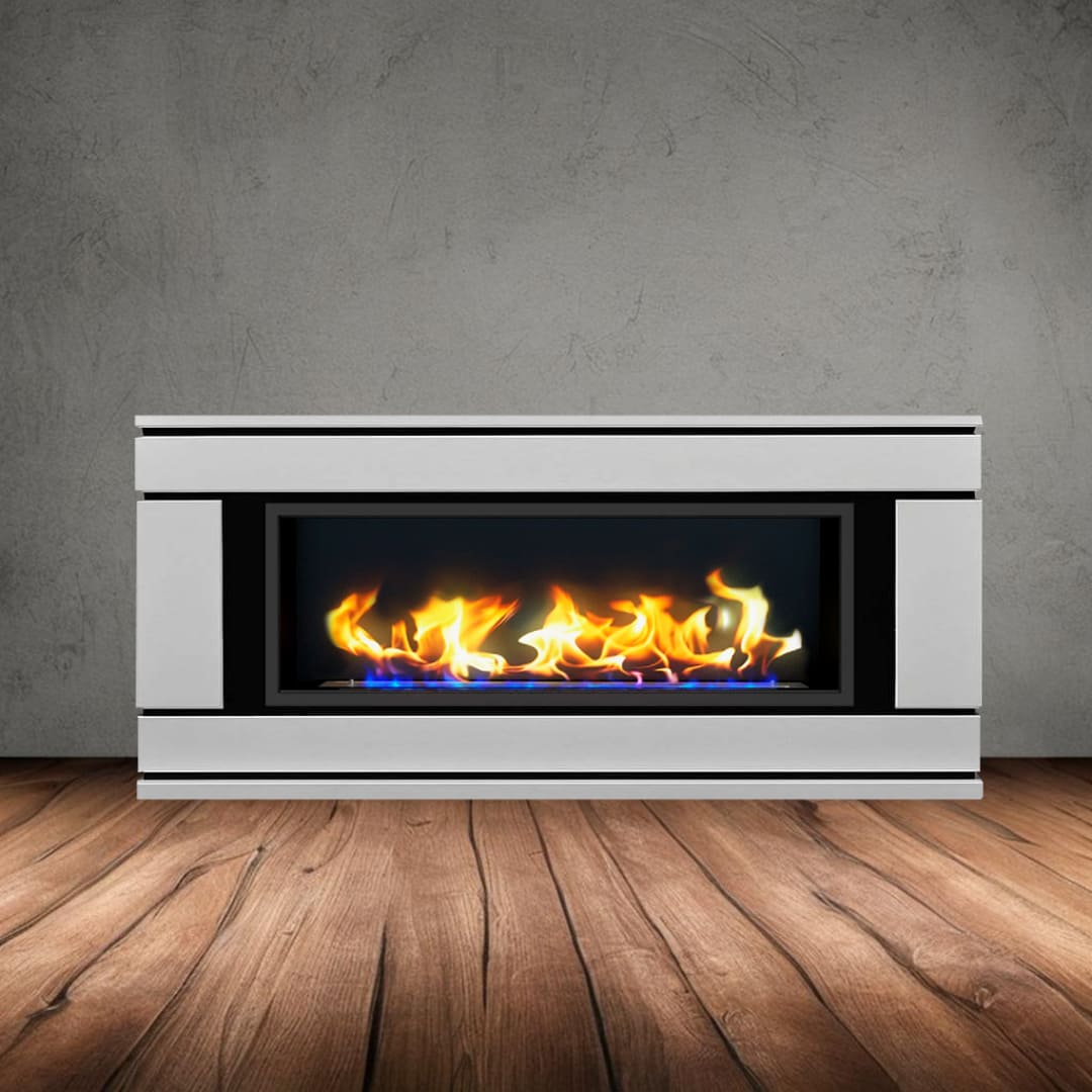 Биокамин в линейном портале "Русский огонь" Вега с защитным и декоративным стеклом по цене 112 450 руб.