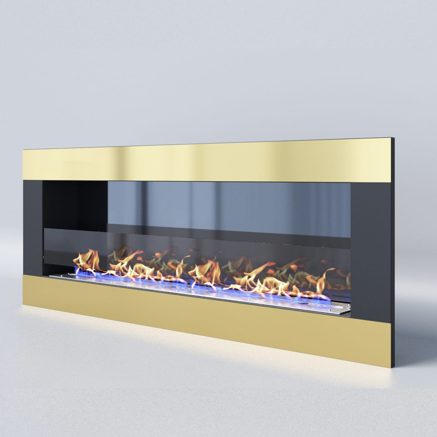 Биокамин "Русский огонь" Голд 1500V встраиваемый с декоративным стеклом (стемалитом) по цене 56 450 руб.