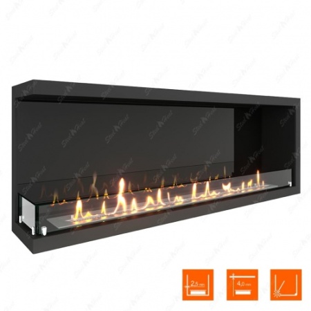 Биокамин угловой SteelHeat Leader 1300 левый стекло + стемалит по цене 64 443 руб.