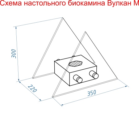 Настольный биокамин Lux Fire &quot;Вулкан&quot; M Чёрный по цене 11 490 руб.