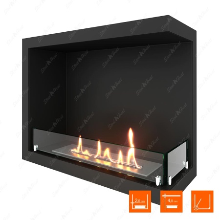 Биокамин угловой SteelHeat Leader 600 правый стекло + стемалит по цене 32 483 руб.